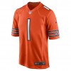 Herren Chicago Bears Trikot Justin Fields 1 Nike Orange 2021 NFL Draft